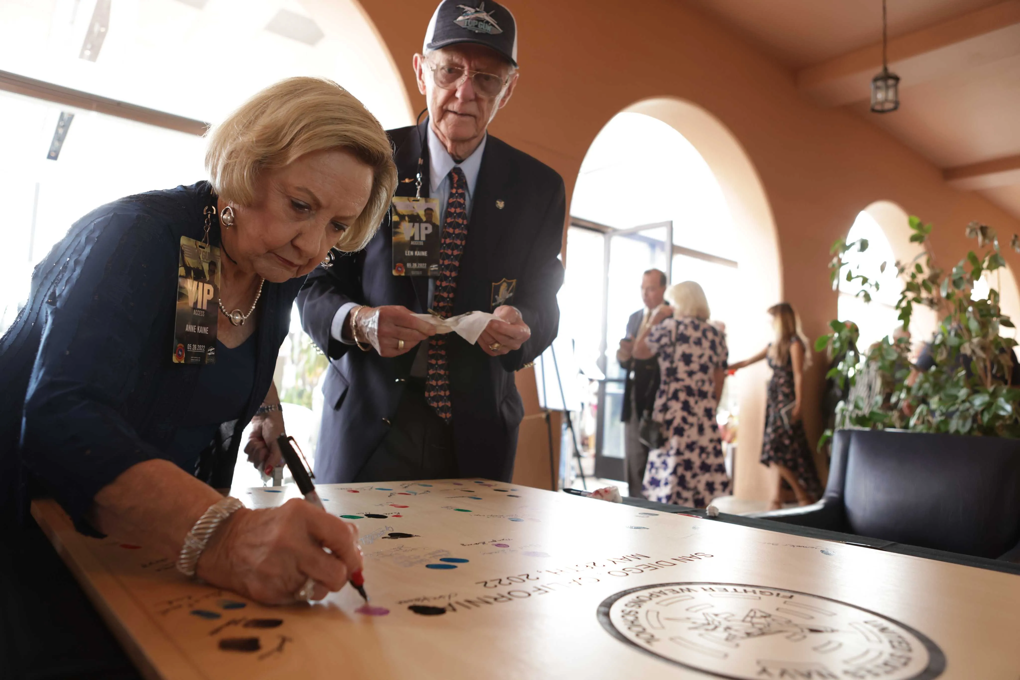 Guests gathered at the Naval Aviation Top Gun balance-awareness event