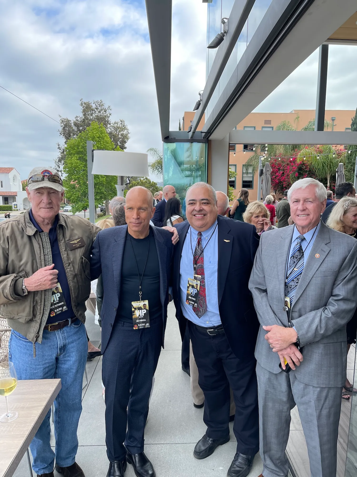 Dr. Ian Purcell with Top Gun Association members at the Naval Aviation event
